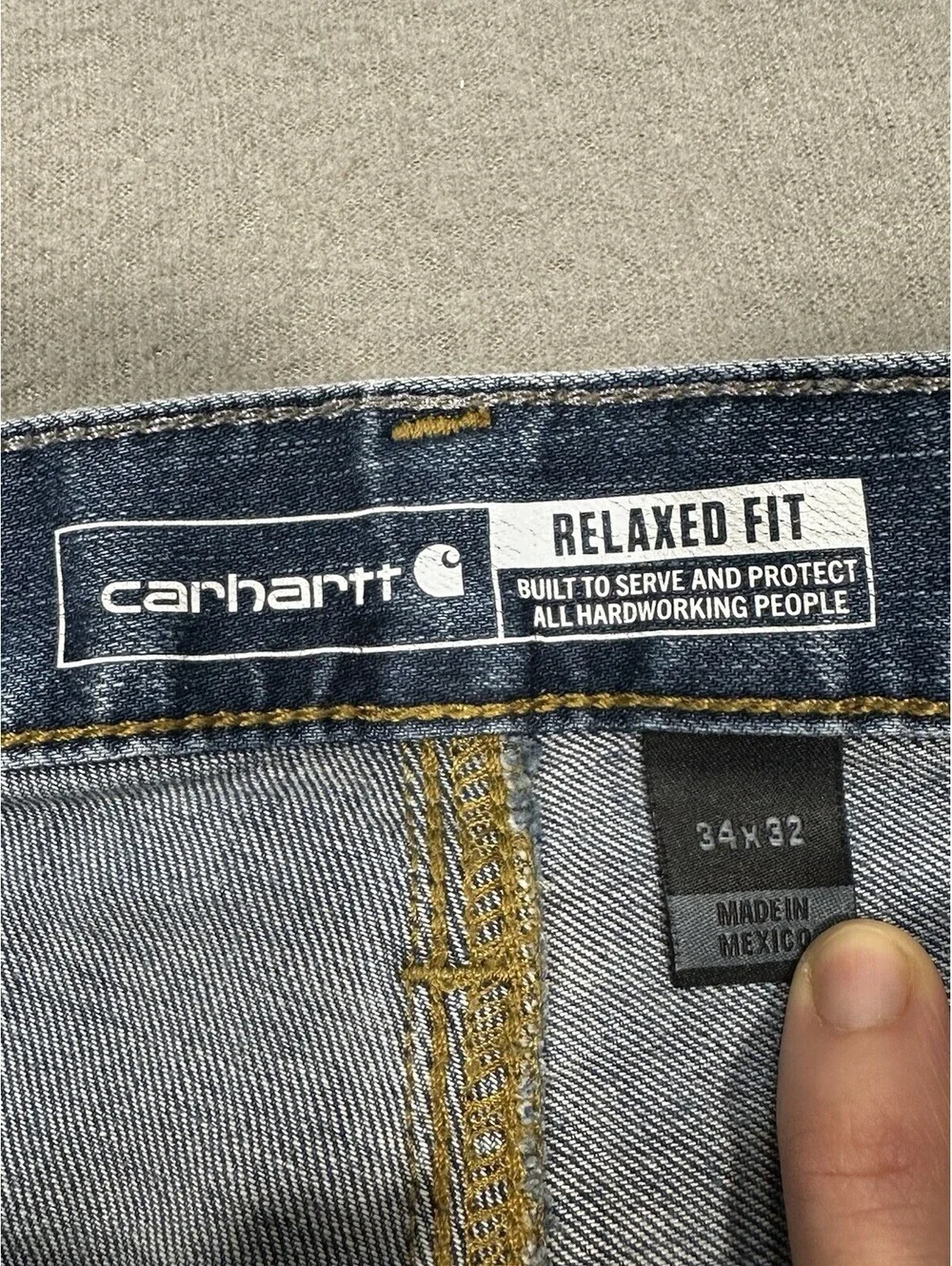 Carhartt Rugged Flex Jeans Men’s 34x32 Relaxed Fit 5 Pocket Denim Blue